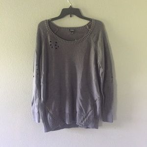 NWOT Torrid Distressed Gray Sweater